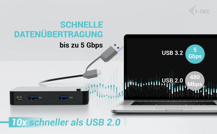 i-tec KVM HUB, 2x USB-A 3.0 [Buchse]