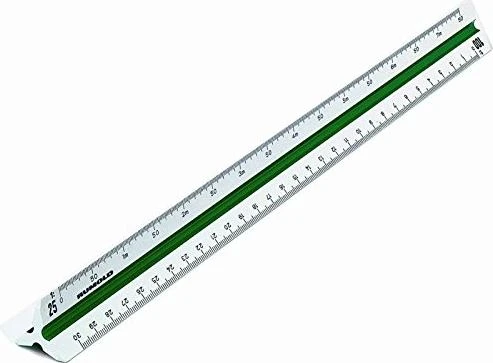 Rumold 150 Dreikantmaßstab 30cm, Maschinenbau 9, weiß