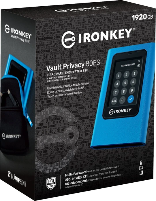 Kingston IronKey Vault Privacy 80 External SSD, 3.84TB, USB-C 3.0