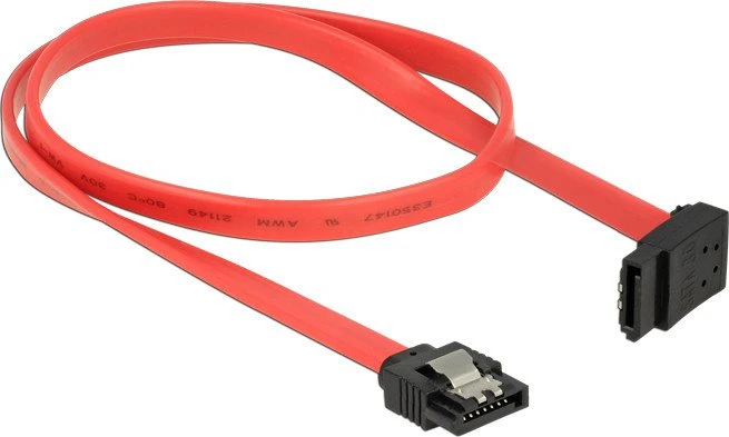 DeLOCK SATA 6Gb/s Kabel rot 0.5m, oben gewinkelt