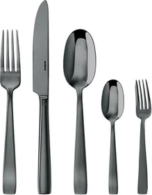 Sambonet Flat Edelstahl PVD Monoblock Besteck-Set schwarz, 30-tlg.