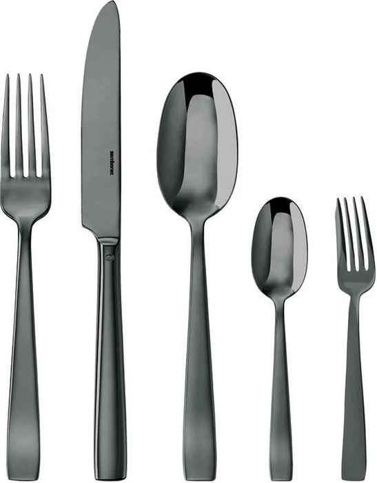 Sambonet Flat Edelstahl PVD Monoblock Besteck-Set schwarz, 30-tlg.