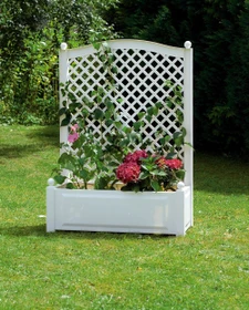 KHW Pflanzkasten mit Spalier 100x43cm weiß