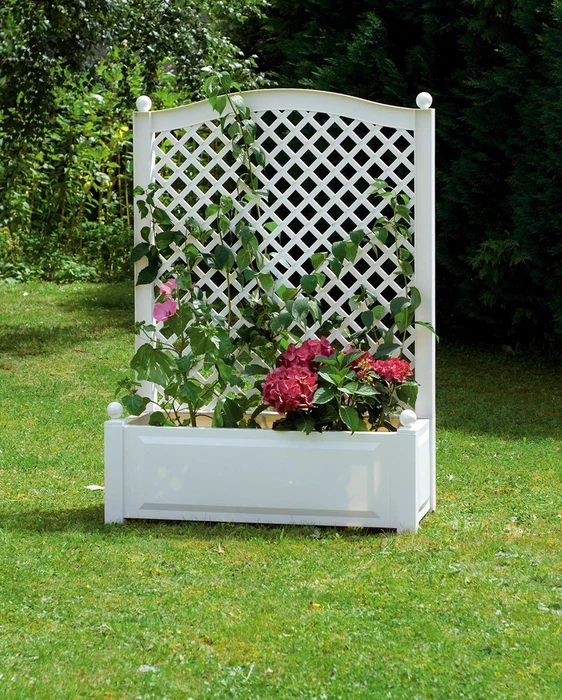 KHW Pflanzkasten mit Spalier 100x43cm weiß