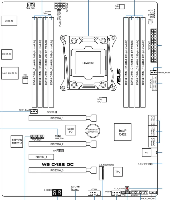 ASUS WS C422 DC (Intel 2066)
