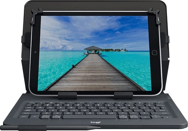 Logitech Universal Folio mit Tastatur für 9-10" Tablets, schwarz, DE