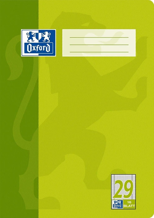 Oxford Schulheft, A4, Lineatur 29, hellgrün, 16 Blatt