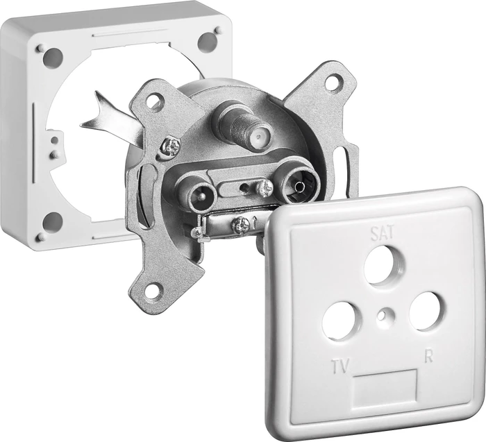 Wentronic Goobay Komplettset: 3-Loch Antennen-Stich-/Enddose