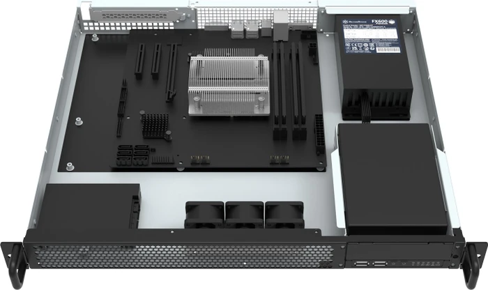 SilverStone RM100, Rackmount Storage, schwarz/grau, 1HE, Flex-ATX