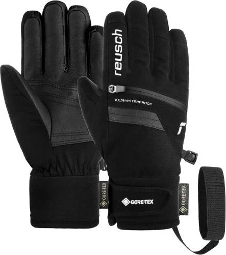 Reusch Travis Gore-Tex Skihandschuhe schwarz/silber (Junior)