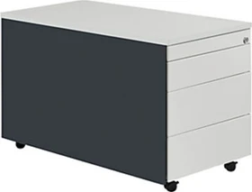 mauser Rollcontainer line, 1x Utensilienauszug, 3x Materialschublade, anthrazitgrau/lichtgrau/lichtgrau
