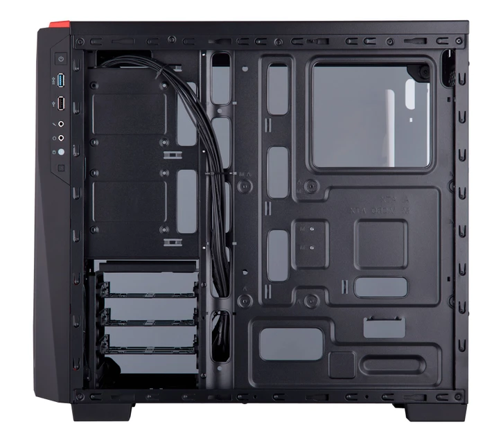 Corsair Carbide Series SPEC-04 TG, schwarz/rot, Glasfenster