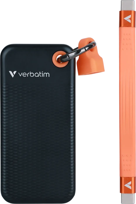 Verbatim Pocket SSD, schwarz/orange, 256GB, USB-C 3.1
