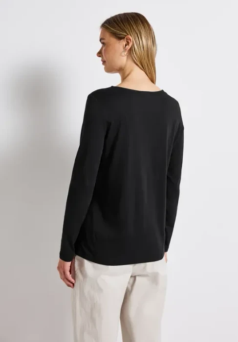 Street One Unifarbe Sweatshirt schwarz (Damen)