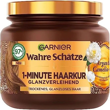 Garnier Wahre Schätze 1-Minute Haarkur Argan- & Camelia-Öl, 340ml