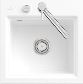 Villeroy & Boch Subway Style 50 S Einbau Becken mittig mit Ablauffernbedienung weiß alpin