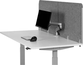 BakkerElkhuizen BE Safety Tischtrennwand, grau/silber, 160x60cm