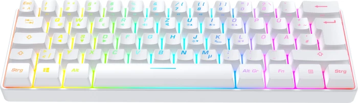 ISY IGK-3600-BK Mini Gaming Tastatur, weiß, LEDs RGB, USB, DE