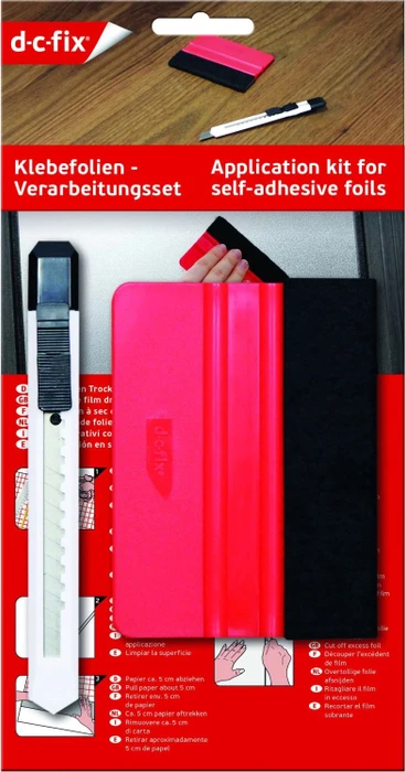 d-c-fix Verarbeitungsset mit Cutter und Rakel, schwarz/rot/weiß