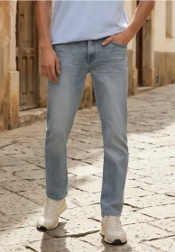 Street One Racer Jeans light grey random wash (Herren)