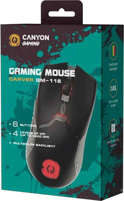 Canyon Carver GM-116 Gaming Mouse schwarz, USB