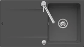 Villeroy & Boch Siluet 50 Einbau Becken reversibel mit Ablauffernbedienung graphite
