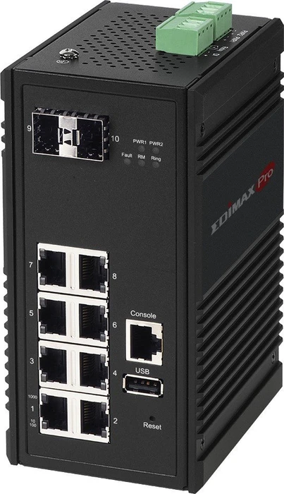 Edimax Pro IGS-5 Industrial Railmount Gigabit Managed Switch, 8x RJ-45, 2x SFP