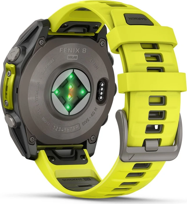 Garmin Fenix 8 47mm Sapphire Solar titanium/amp yellow-graphite