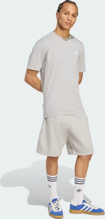 adidas Trefoil Essentials T-Shirt kurzarm medium grey heather/white (Herren)
