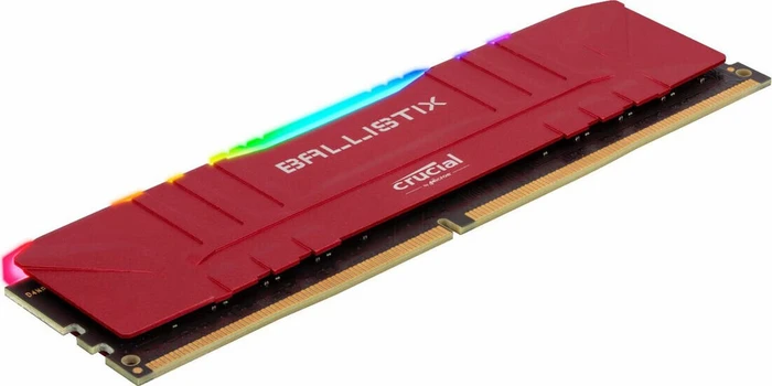 Crucial Ballistix RGB rot UDIMM 16GB Kit, DDR4-3200, CL16-18-18-36, 1RX8