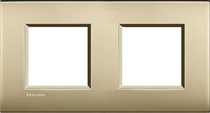 Bticino LivingLightAIR Abdeckrahmen Europe 2fach 2+2 Module, gold matt