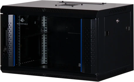 Rockstable 19" Wandschrank 6HE, Sicherheitsglastür, IP2X, schwarz, 440mm tief