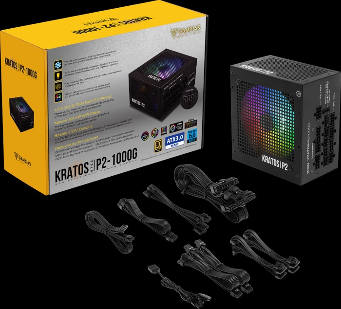 Gamdias Kratos Gold P2-1000G 1000W, ATX 3.0