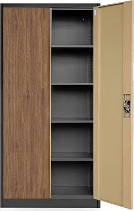 Jan Nowak C001H Flügeltürenschrank, anthrazit/braun, Aktenschrank