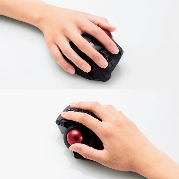Elecom EX-G Pro M-XPT1MRXBK Trackball schwarz/rote Kugel, Rechtshänder, USB-A/Bluetooth