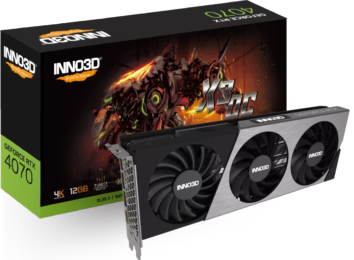 INNO3D GeForce RTX 4070 Twin X3 OC, 12GB GDDR6X, HDMI, 3x DP