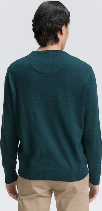 Tom Tailor Basic Baumwolle Strickpullover sapphire green melange (Herren)