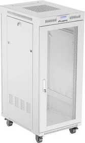 Lanberg 19" Rackschrank 27HE, LCD, freistehend, Flat Pack, Gitternetztür, IP20, RAL 7035, 800mm tief
