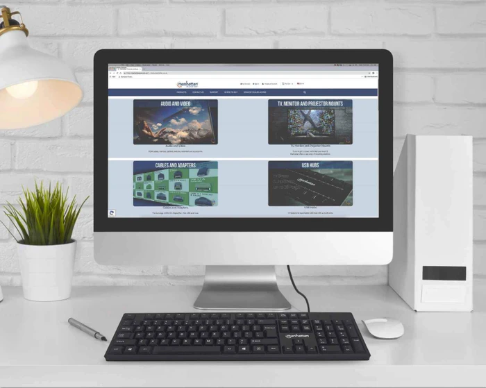 Manhattan USB-Tastatur, schwarz, USB, DE