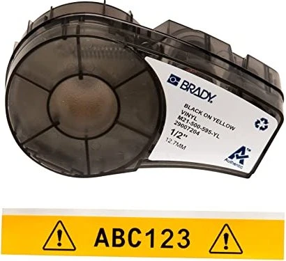Brady All Weather Vinyl Beschriftungsband, 12.7mm, schwarz/gelb