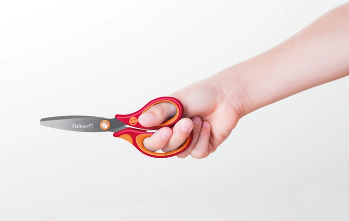 Pelikan griffix Schulschere, Universalschere, Rechtshänder, 140mm, orange/rot
