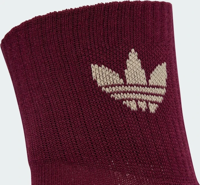adidas Mid-Cut Crew Socken white/stone khaki/maroon, 3 Paare