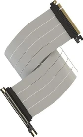 LinkUP AVA5 v4 ITX Armour Riser Kabel, rechts gerichtet, gewinkelt, PCIe 5.0, 600mm, weiß