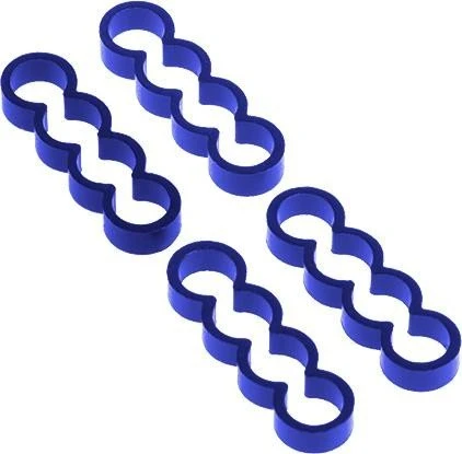 Alphacool Eiskamm Alu X4 Flat Kabelkamm 4mm, blau, 4er-Pack