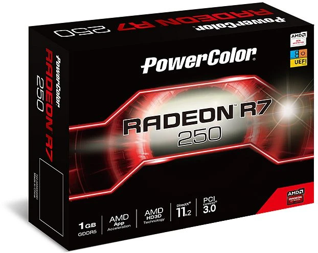 PowerColor Radeon R7 250 LP, 1GB GDDR5, VGA, DVI, HDMI