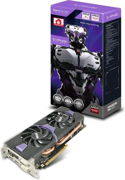 Sapphire Radeon R9 380 Dual-X, 2GB GDDR5, 2x DVI, HDMI, DP, lite retail