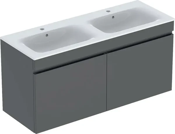 Geberit Renova Plan Set Doppelmöbelwaschtisch/Unterschrank 130cm, lava