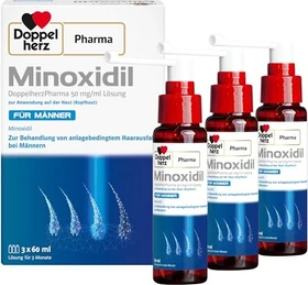 Doppelherz Minoxidil 50mg/g für Männer Lösung, 180ml (3x 60ml)