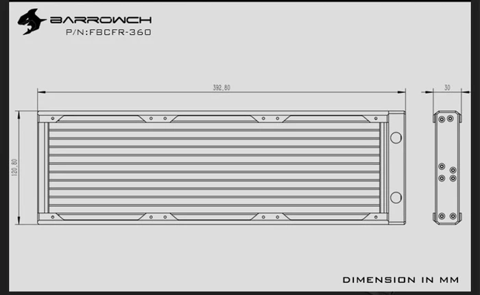 Barrow BarrowCH Chameleon Fish Series Radiator 360, PMMA, blood red