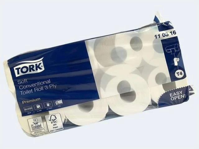 Tork T4 Premium Toilettenpapier 3-lagig weiß, 8 Rollen